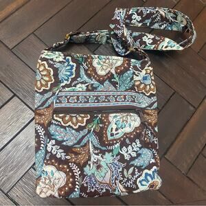 Vera Bradley Java Blue Crossbody Shoulder Bag Purse Paisley Floral